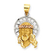 14K Tri-Color Gold Diamond Cut Christ Charm