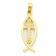 14K Gold Ichthus Fish Pendant