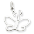 14K White Gold Butterfly Charm