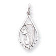14K  White Gold Mary Blessed Virgin Charm