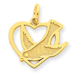 14K Gold Peace Bird Charm