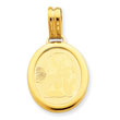 14K Gold Oval Shape Cherub Pendant