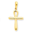 14K Gold Ankh Cross Pendant