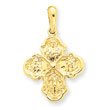 14K Gold Four Way Medal Pendant