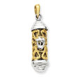 14K Two-Tone Gold Mezuzah Pendant