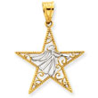 14K Gold  & Rhodium Angel Star Pendant