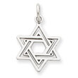 14K  White Gold Jewish Star Charm