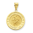 14K Gold Saint Christopher Medal Pendant