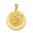 14K Gold Saint Christopher Medal Pendant