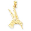 14K Gold Hummingbird Pendant