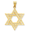 14K Gold Solid Satin Star of David Charm