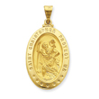 14K Gold  Saint Christopher Medal Pendant