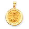 14K Gold Saint Michael Medal Pendant