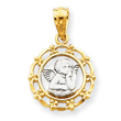 14K Gold & Rhodium Framed Cherub Pendant
