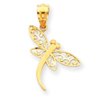 14K Polished Dragonfly Pendant