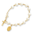 14K Gold 6.0-6.5mm Cultured Pearl Rosary Bracelet