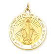 14K Gold Miraculous Medal Pendant