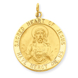 14K Gold Sacred Heart of Jesus Medal Pendant