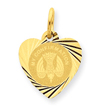 14K Gold My Confirmation Heart Disc Charm