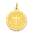14K Gold Confirmation Disc Charm