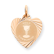 14K Rose Gold Holy Communion Heart Charm