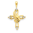 14K Gold Diamond Cross