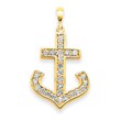 14K Gold AA Diamond Cross Pendant