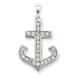 14K White Gold AA Diamond Cross Pendant
