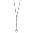 14K White Gold Heart Lariat Necklace