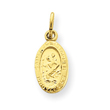 14K Gold Saint Christopher Medal Charm