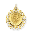 14K Gold Saint Christopher Medal Charm