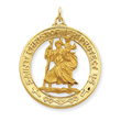 14K Gold Saint Christopher Medal Pendant