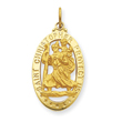 14K Gold Saint Christopher Medal Pendant