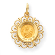 14K Gold Saint Theresa Medal Charm