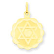 14K Gold Solid Star of David Disc Charm