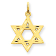 14K Gold Solid Satin Star of David Charm