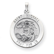 14K White Gold Saint Michael Medal Pendant