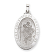 14K White Gold Saint Christopher Medal Pendant
