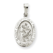 14K  White Gold Saint Christopher Medal Charm