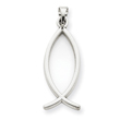 14K White Gold Ichthus Fish Pendant