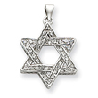Sterling Silver CZ Star of David Pendant