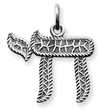 Sterling Silver Antiqued Chai Pendant