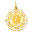 14K Gold Our Lady of Lourdes Medal Pendant