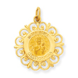 14K Gold Matka Boska Medal Charm