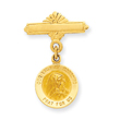 14K Gold Our Lady of Sorrows Medal Pin