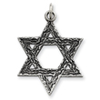 Sterling Silver Antiqued Star of David Pendant