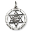 Sterling Silver Antiqued Star of David Disc Charm