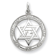 Sterling Silver Star of David Disc Charm