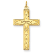 14K Gold Laser Designed Cross Pendant