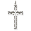 14K White Gold Laser Designed Cross Pendant